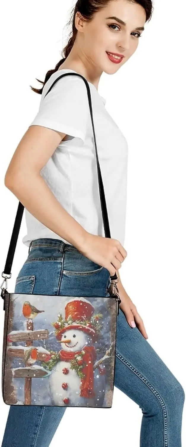 Travel Tote Bags for Women Ladies PU Leather Shoulder Handbags with Pockets Hobo Bucket Bags Crossbody Purse