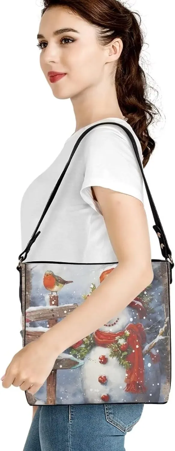 Travel Tote Bags for Women Ladies PU Leather Shoulder Handbags with Pockets Hobo Bucket Bags Crossbody Purse