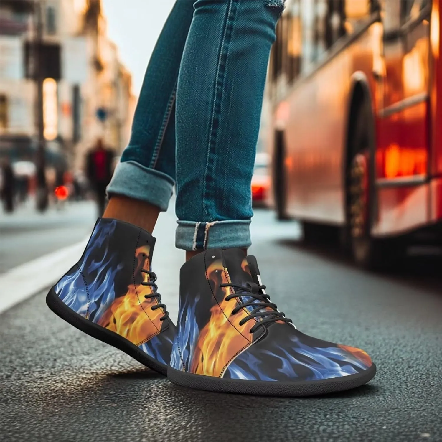 Unisex Womens Mens High Top Business Shoes Lace Up Running Athletic Sneakers Casual Walking Shoe