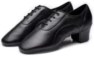 VEACAM Latin Dance Shoes Lace-Up Leather Salsa Tango Ballroom Dance Shoes Modern Professional Performance Practice Shoes for Male