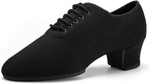 VEACAM Men's Ballroom Dance Shoes, Breathable Tango Salsa Latin Character Shoe Black Dancing Practice Shoe for Men