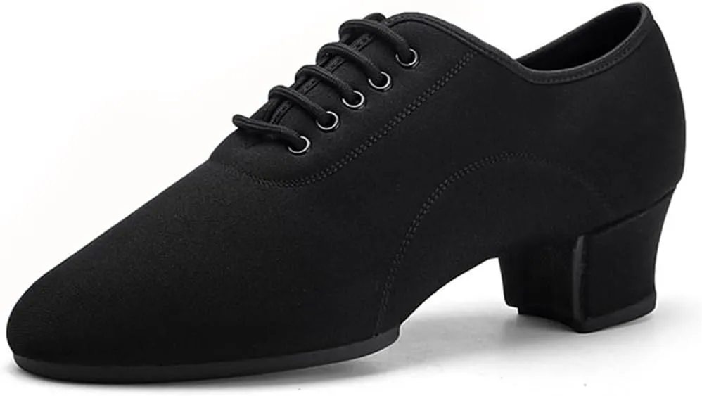 VEACAM Men's Ballroom Dance Shoes, Breathable Tango Salsa Latin Character Shoe Black Dancing Practice Shoe for Men