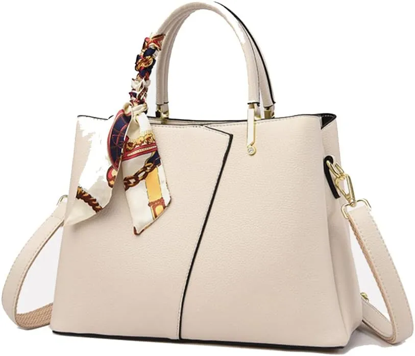 Vegan Leather Satchel Handbag for Women Top Handle Crossbody Bag Fashion Shoulder Bag Tote Large Ladies Purse