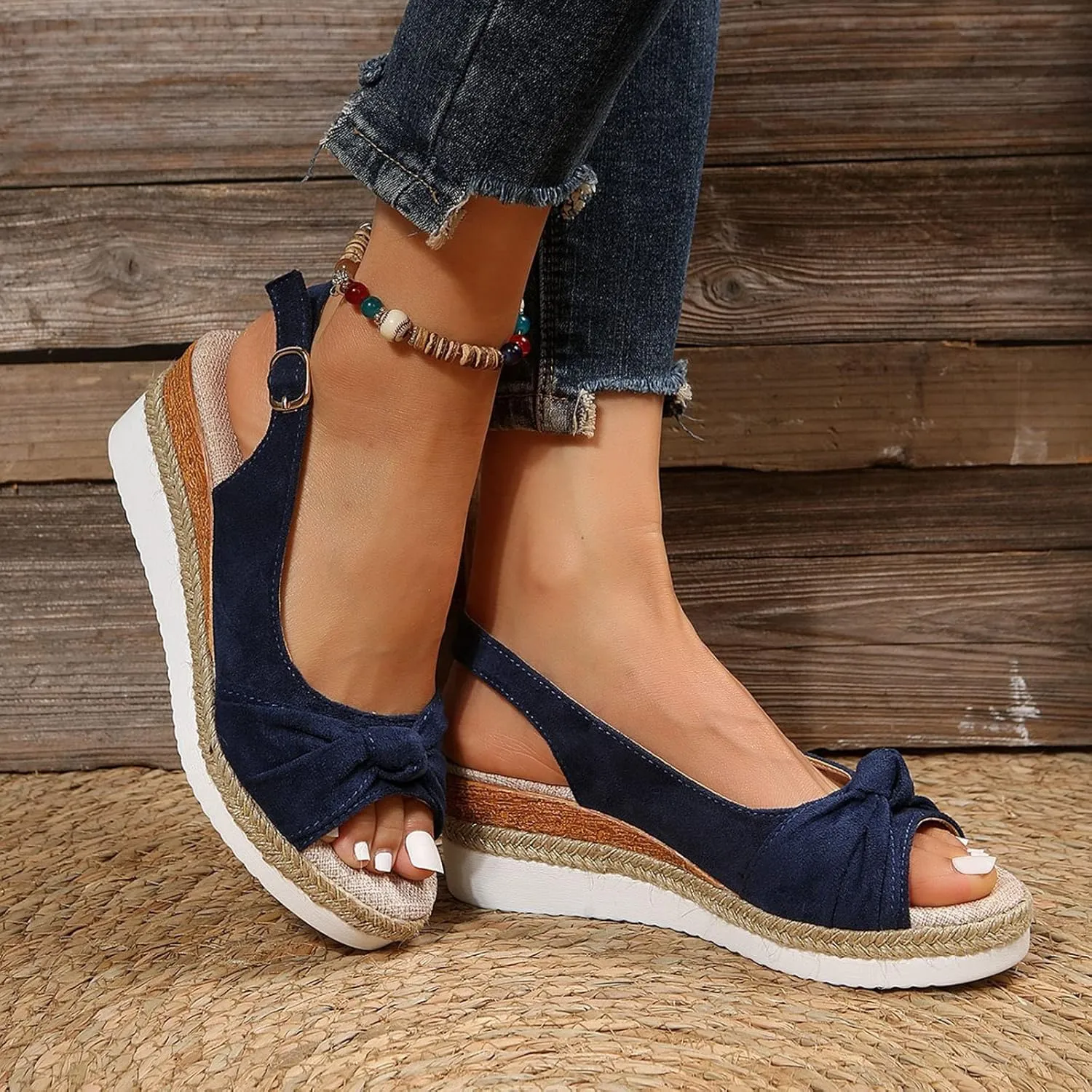 Wedge Sandals for Women Mid Heel Platform Dressy Platform Summer Walking Orthopedic Strappy Walking Sandals