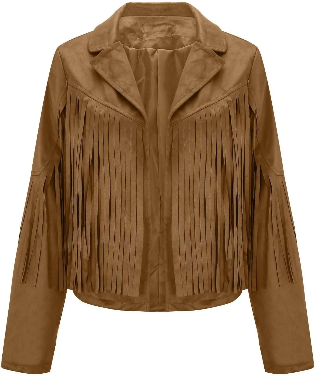Western Jackets for Women Casual Faux Leather Jacket Motorcycle Jacket Fringe Cropped Jacket Tassel Suede Moto Jacket