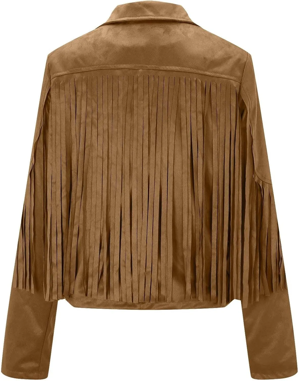 Western Jackets for Women Casual Faux Leather Jacket Motorcycle Jacket Fringe Cropped Jacket Tassel Suede Moto Jacket