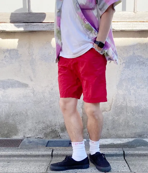 White Mountaineering/WM x Gramicci GARMENT DYED EASY SHORT PANTS (RED)