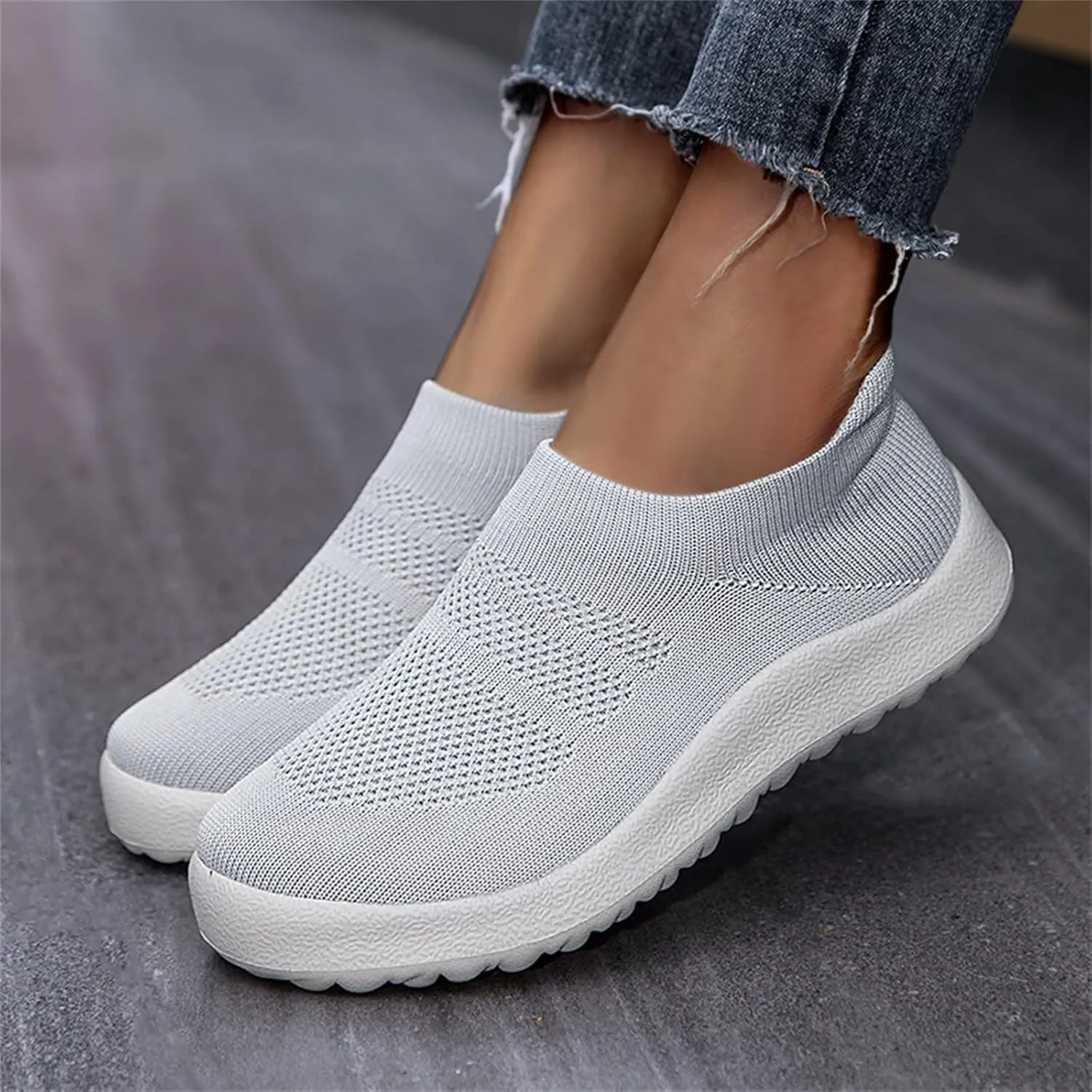 White Sneakers for Women Platform Wide Walking Shoes Women Slip Ons Brown Walking Shoes Women Wide Sneakers for Women Fashion Platform White Slip On Shoes for Women with Arch Support