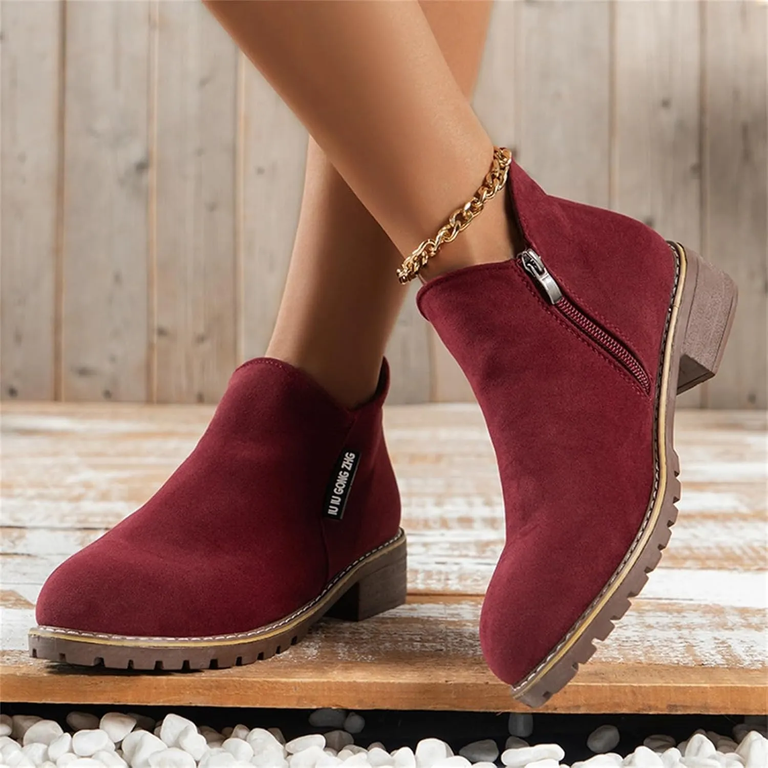 Women Ankle Boots Black Boots Half Boots for Women Womens Plus Size Boots Women'S Leather Ankle Boots Low Heels Zipper Winter Booties White Ankle Boots for Wide Feet