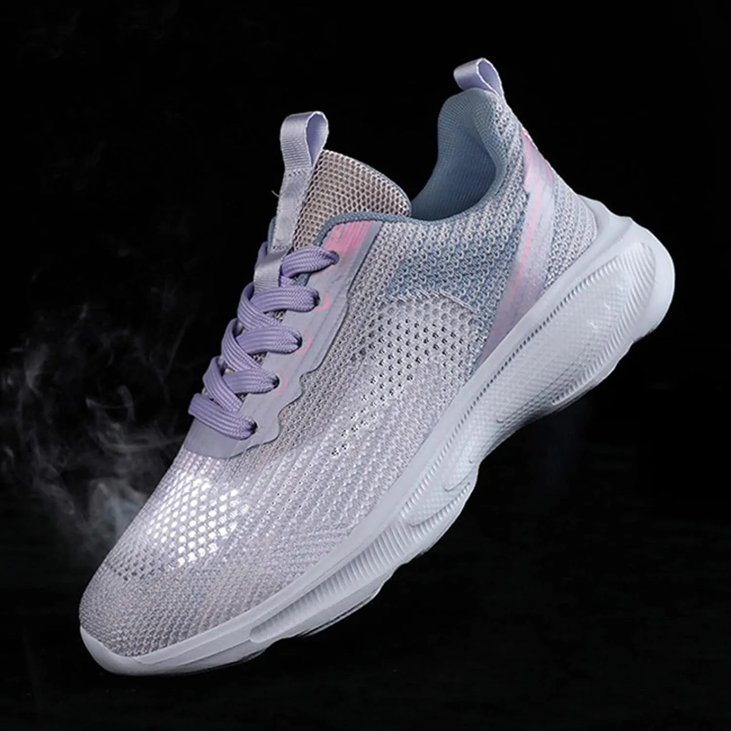 Women Breathable Mesh Tennis Shoes Running Sneaker Lace-Up Walking Shoes Non Slip Workout Shoes for Indoor Outdoor Gym