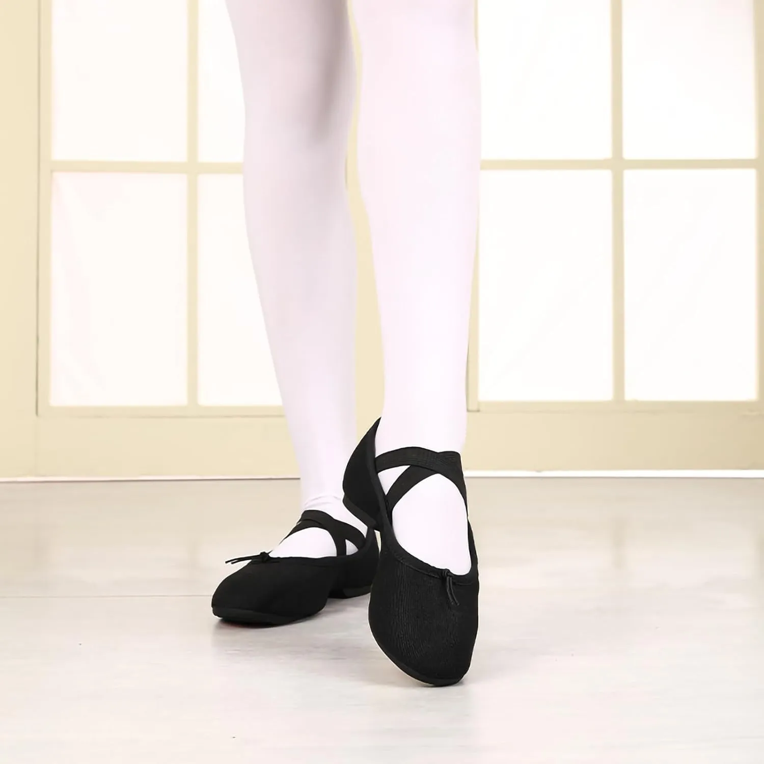 Women Canvas Practice Social Dance Shoes for Beginners Ballroom Dancing Shoes Low Heel
