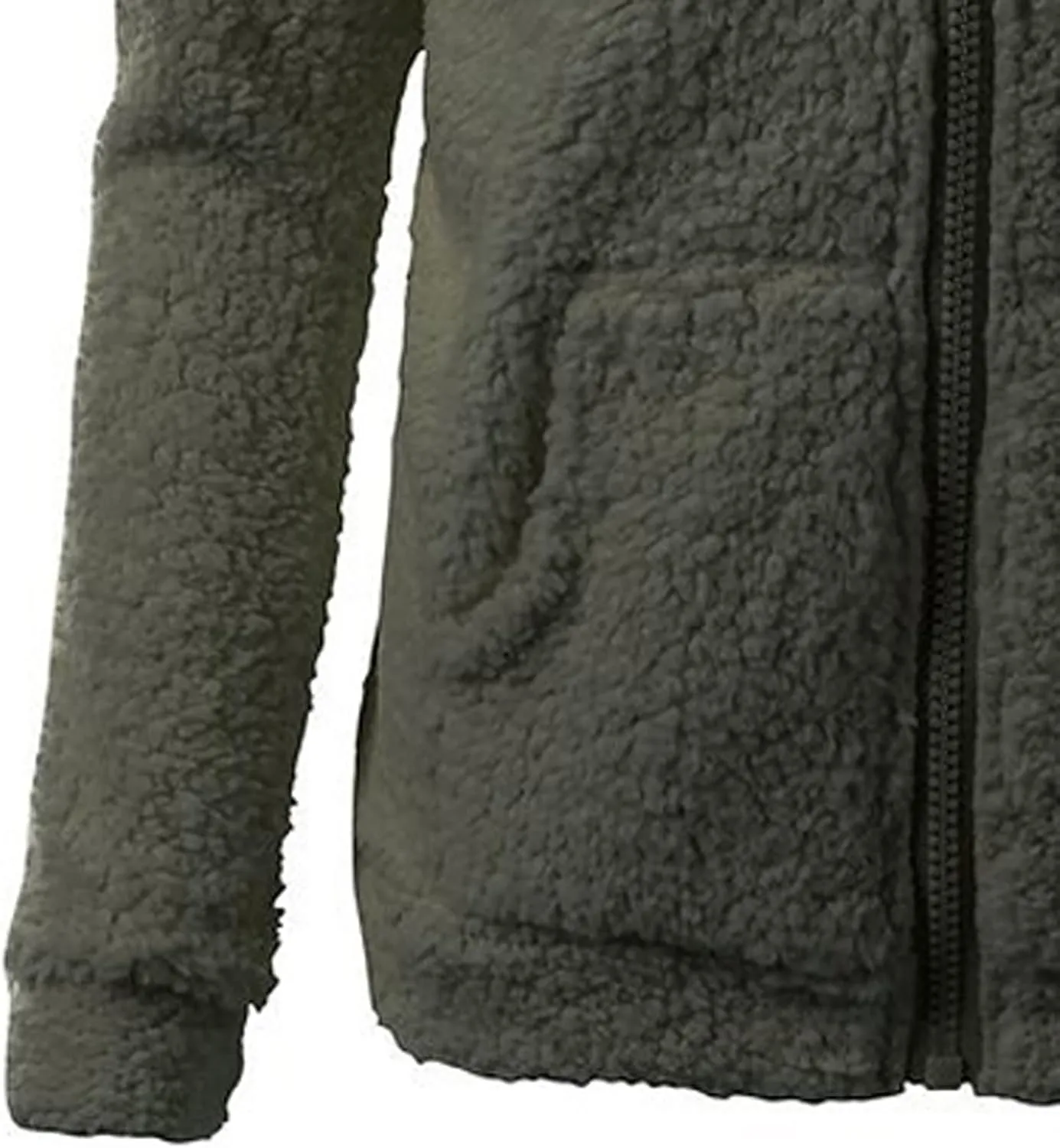 Womens 2023 Winter Long Sleeve Sherpa Jackets Warm Fuzzy Fleece Full Zip Hoodie Coats Plus Size Outerwear with Pockets