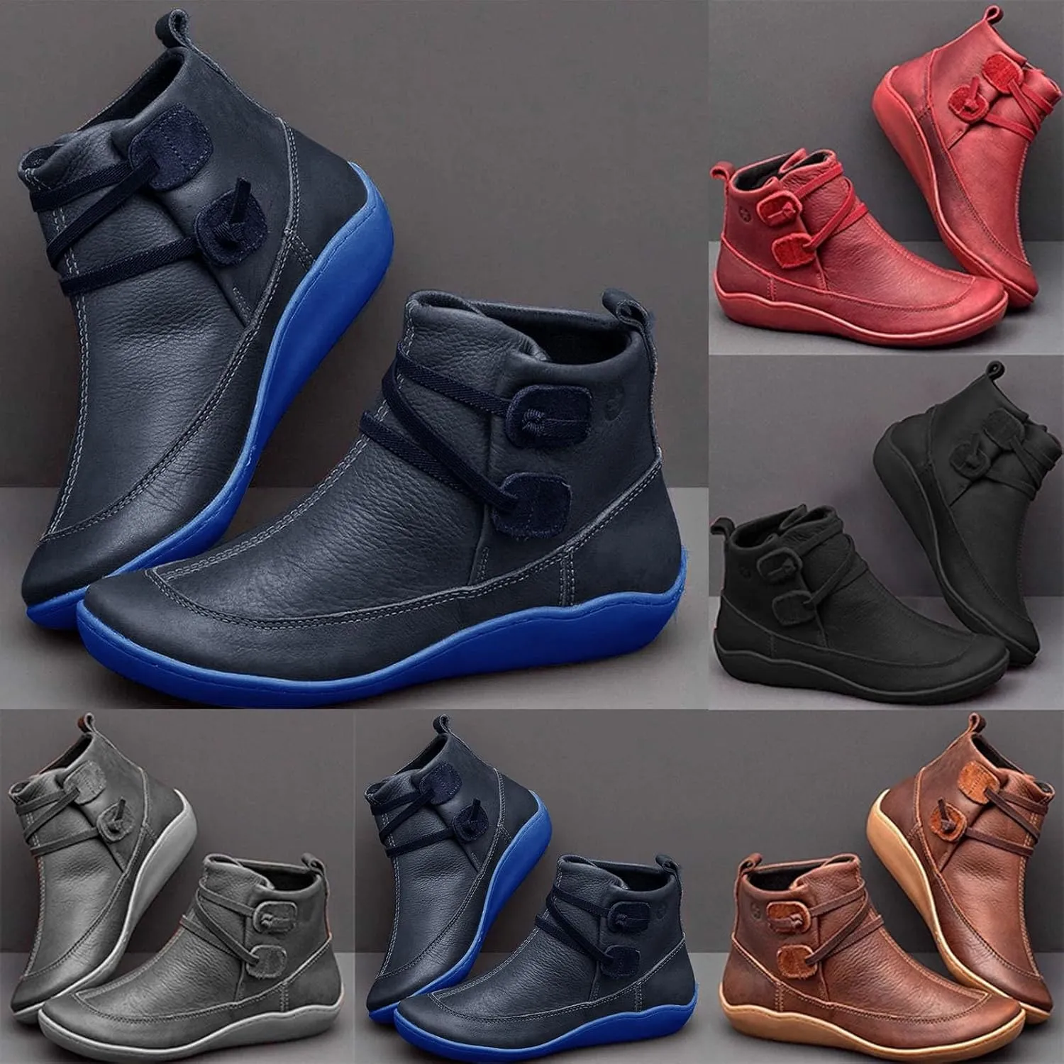Women's Ankle Boots Ankle Rubber Boots for Women Botas Elegantes Para Mujer Black Boots Womens Black Ankle Boots for Women Comfort Ankle Boot for Sprained Ankle