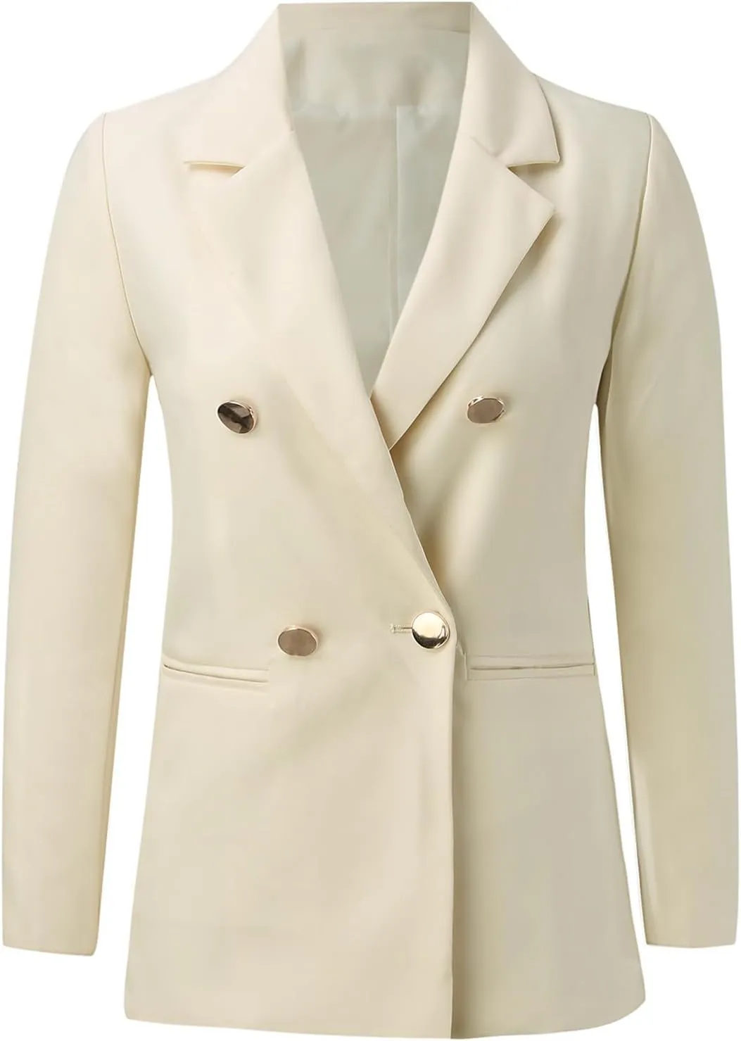 Women's Blazer Jackets Suit 2024 Long Sleeve Open Front with Button Suit Jacket Pockets Work Coat for Business Office