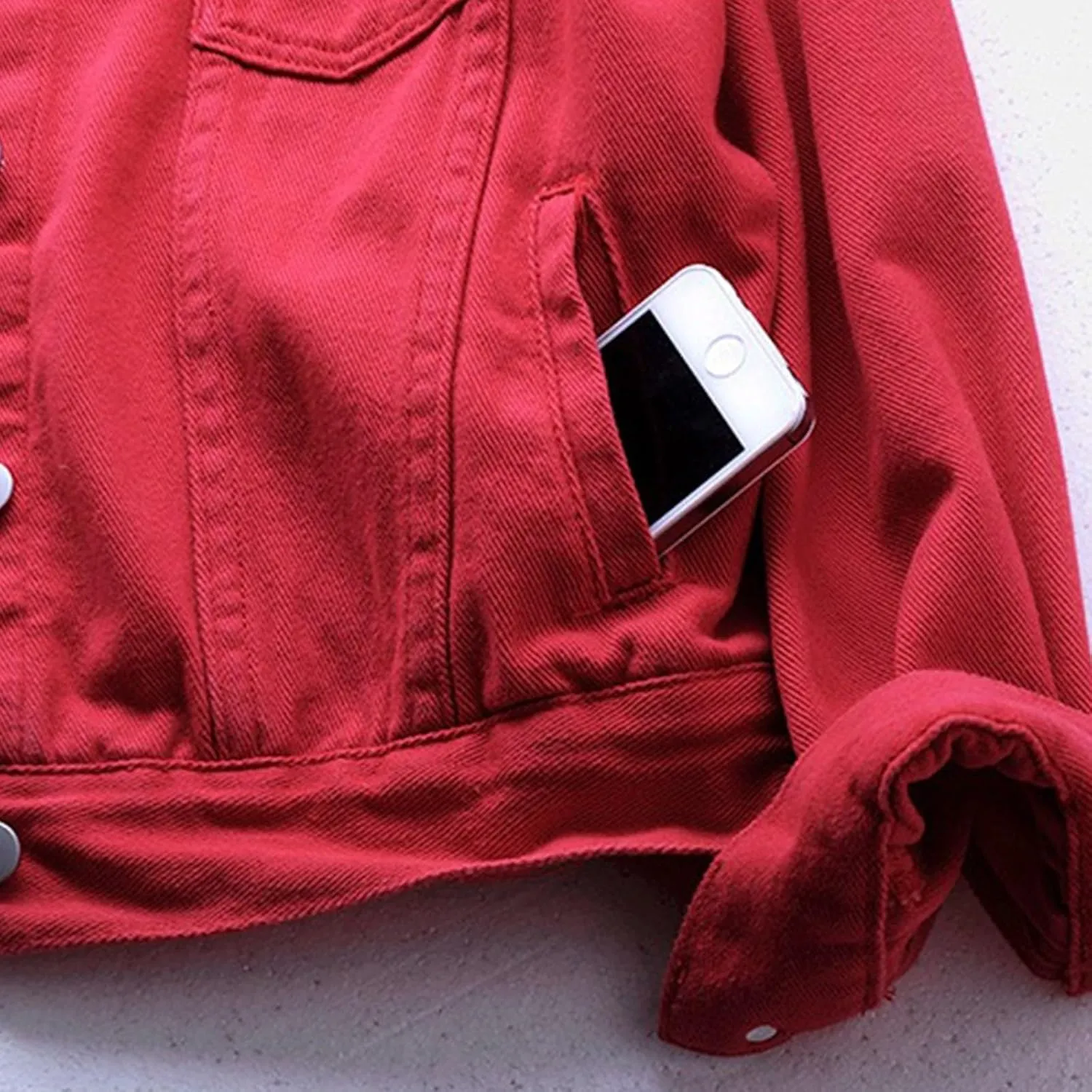 Womens Cropped Denim Jackets Trendy Button Up Shacket Fall Spring Long Sleeve Jean Coats Retro Petite Denim Coat