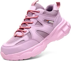 Women's Fashion Mesh Lace Up Velvet Thick Soled Labor Protective Shoes Boots Work Barefoot Shoes Youth