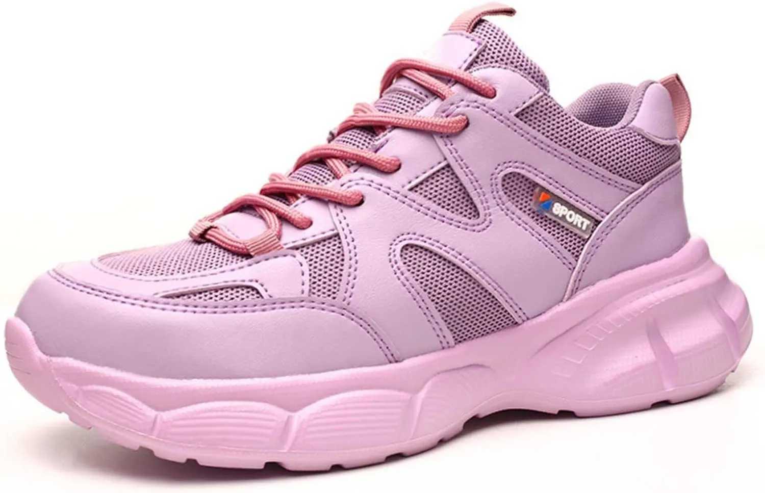 Women's Fashion Mesh Lace Up Velvet Thick Soled Labor Protective Shoes Boots Work Barefoot Shoes Youth