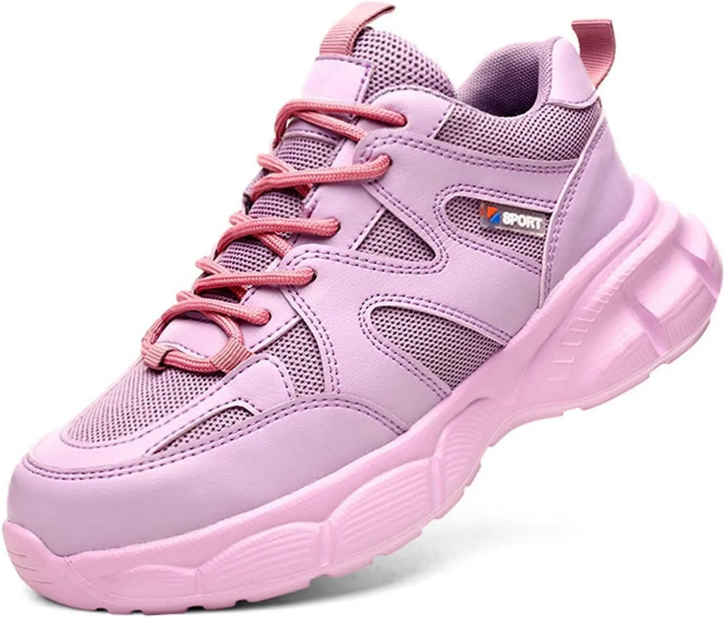 Women's Fashion Mesh Lace Up Velvet Thick Soled Labor Protective Shoes Boots Work Barefoot Shoes Youth