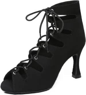 Women's Fashion Peep Toe Ballroom Dance Boots Latin Party Wedding Performance Dance Shoes