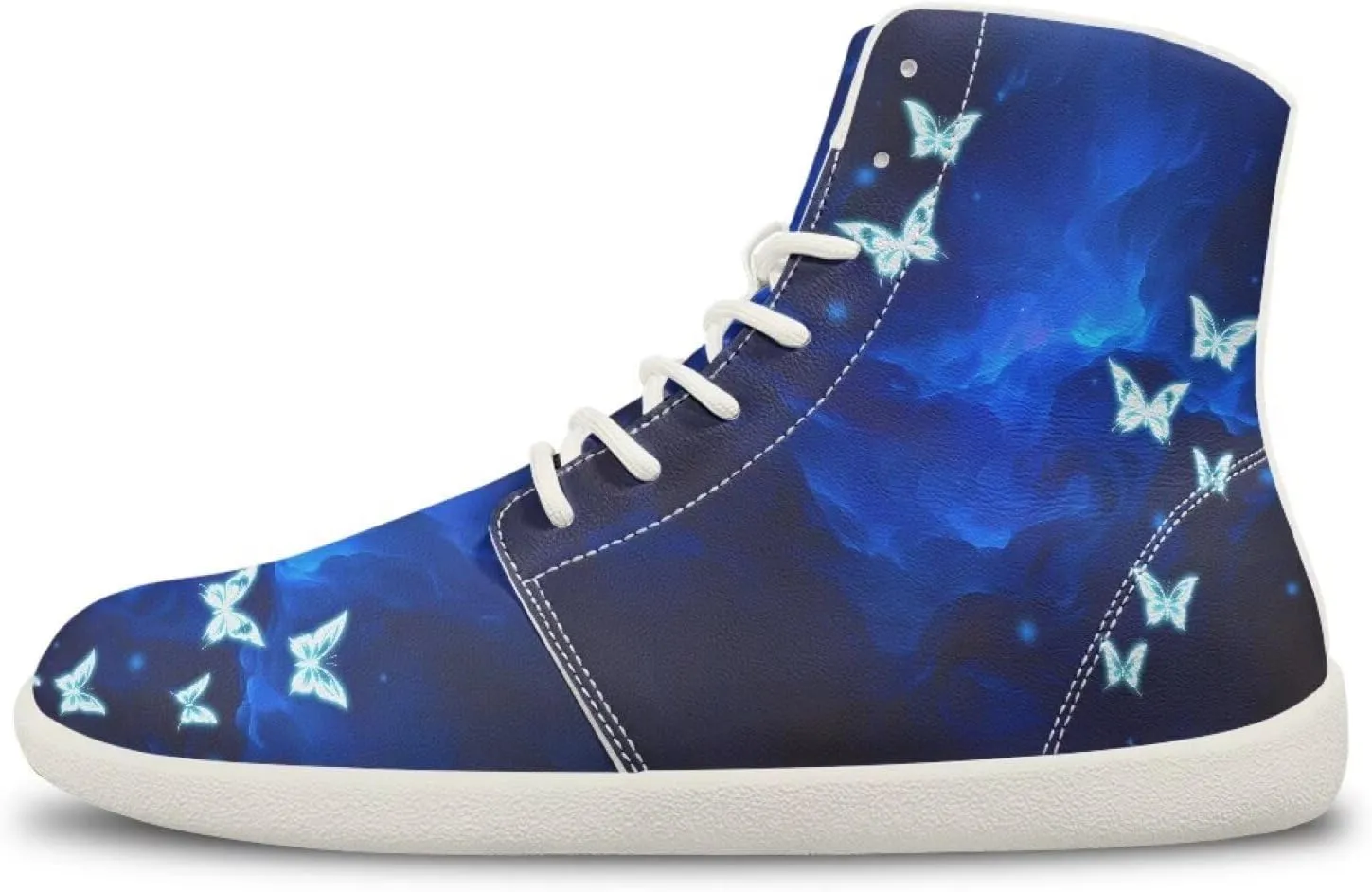 Women's High Top Zero Drop Sole | Wide Width Fashion Sneaker Fashion Non-Slip Workout Running Waterproof Barefoot Shoes US 6-13.5