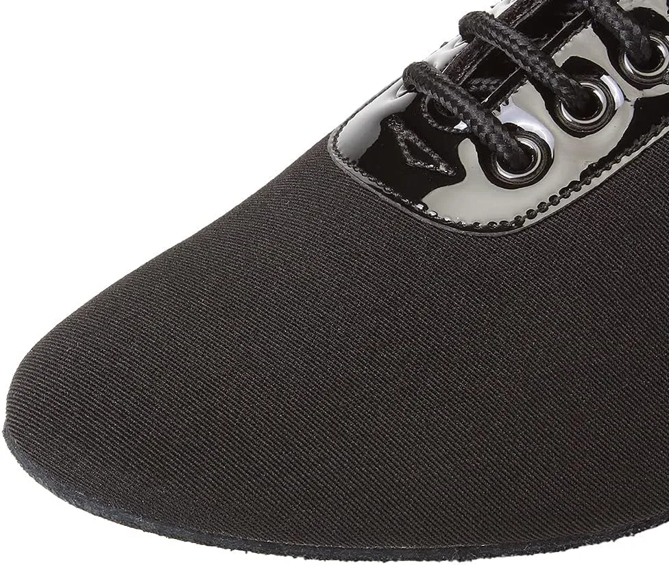 Women's Lace up Ballroom Practice Latin Shoes Closed Toe Black Tango Teaching Dance Shoes,Model-601