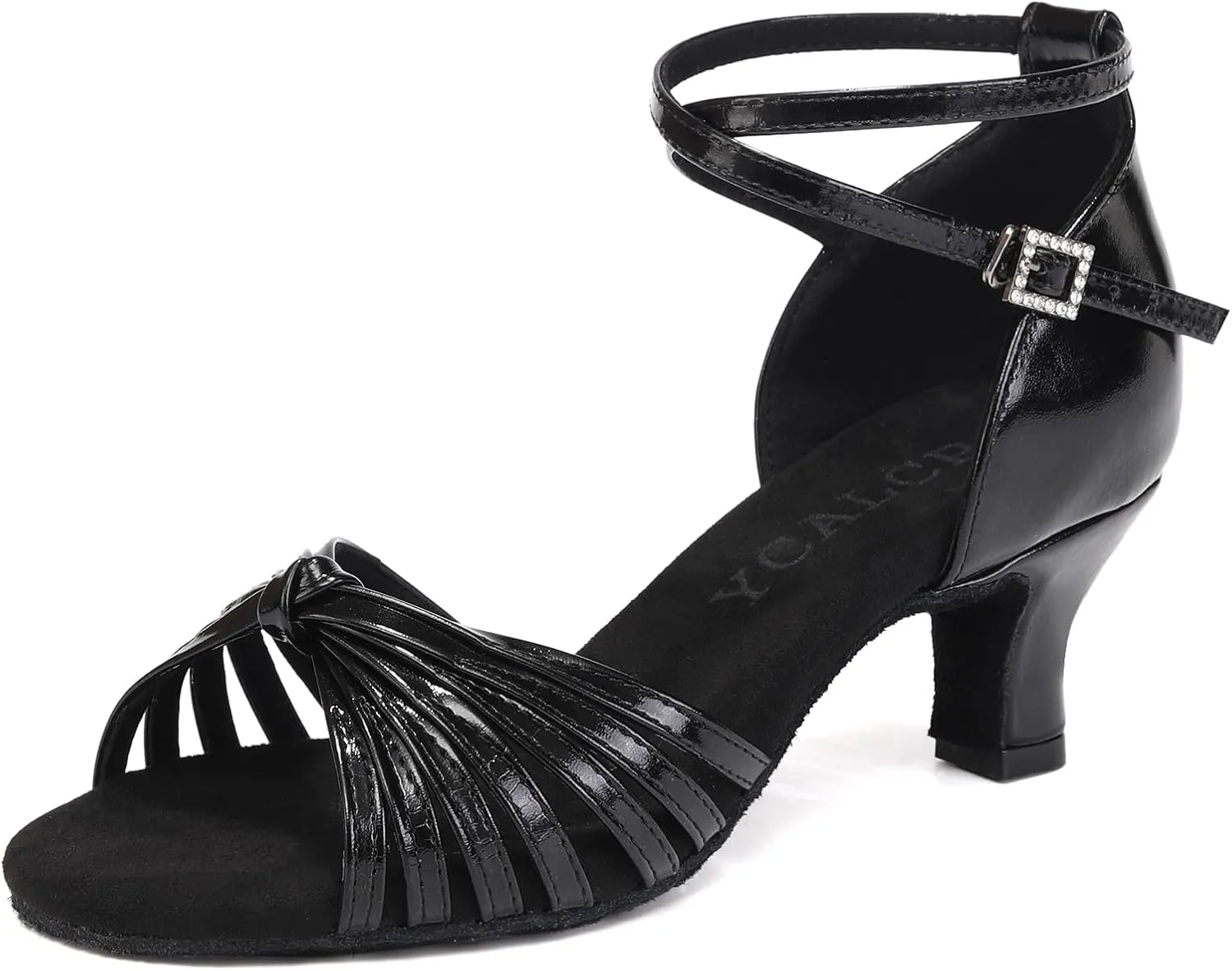 Women's Latin Dance Shoes Satin Open Toe Professional Practice Ballroom Salsa Dancing Shoes 5cm Heel