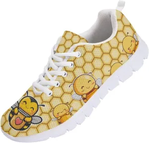 Women's Running Shoes Lightweight Non Slip Sports Tennis Shoes Breathable Mesh Athletic Sneakers Walking Shoe White Sole US 5-12