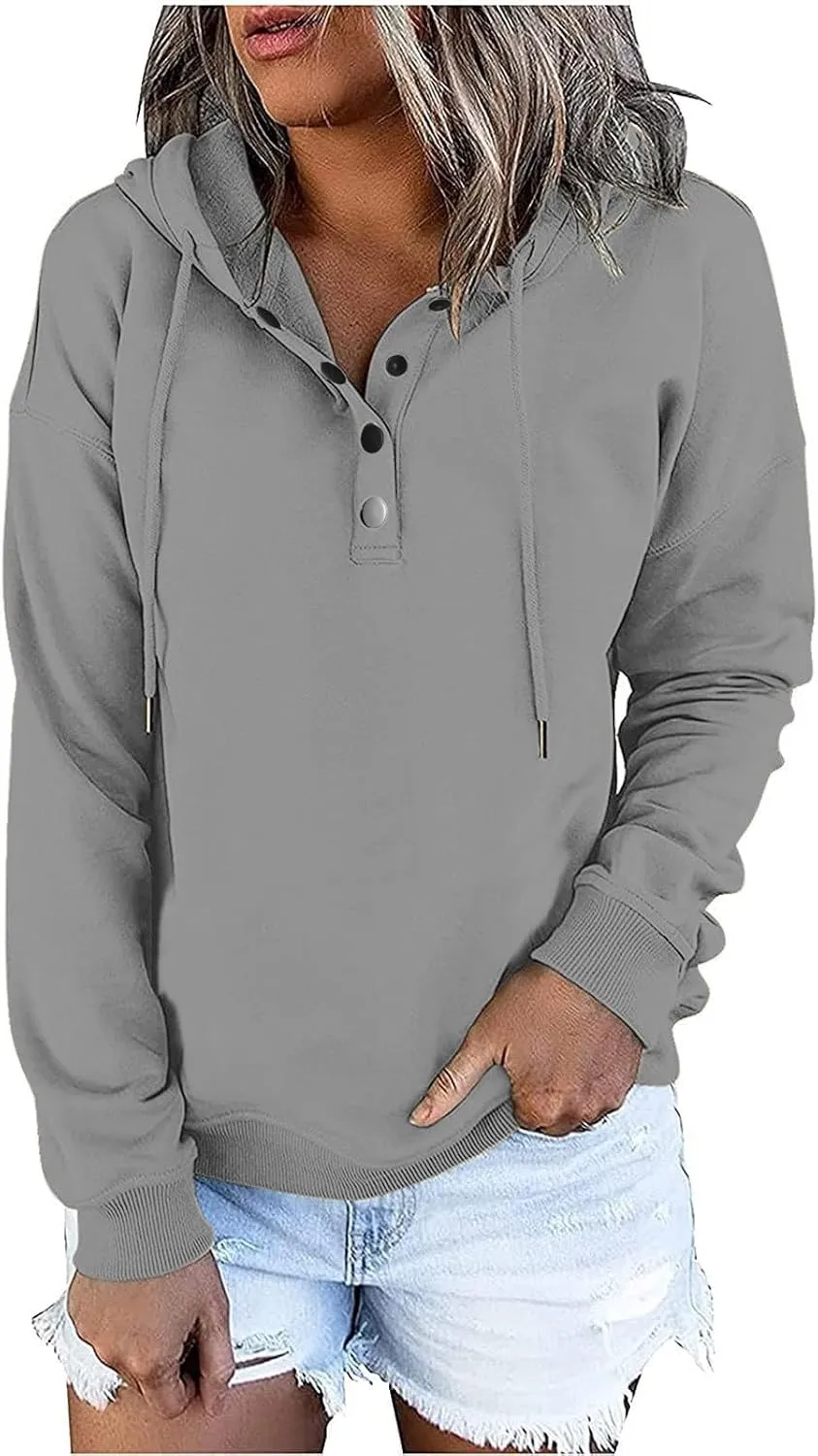 Women's Tunic Sweatshirts Hoodies V Neck 2024 Solid Fashion Casual Loose Soft Sweaters Long Sleeve Shirts