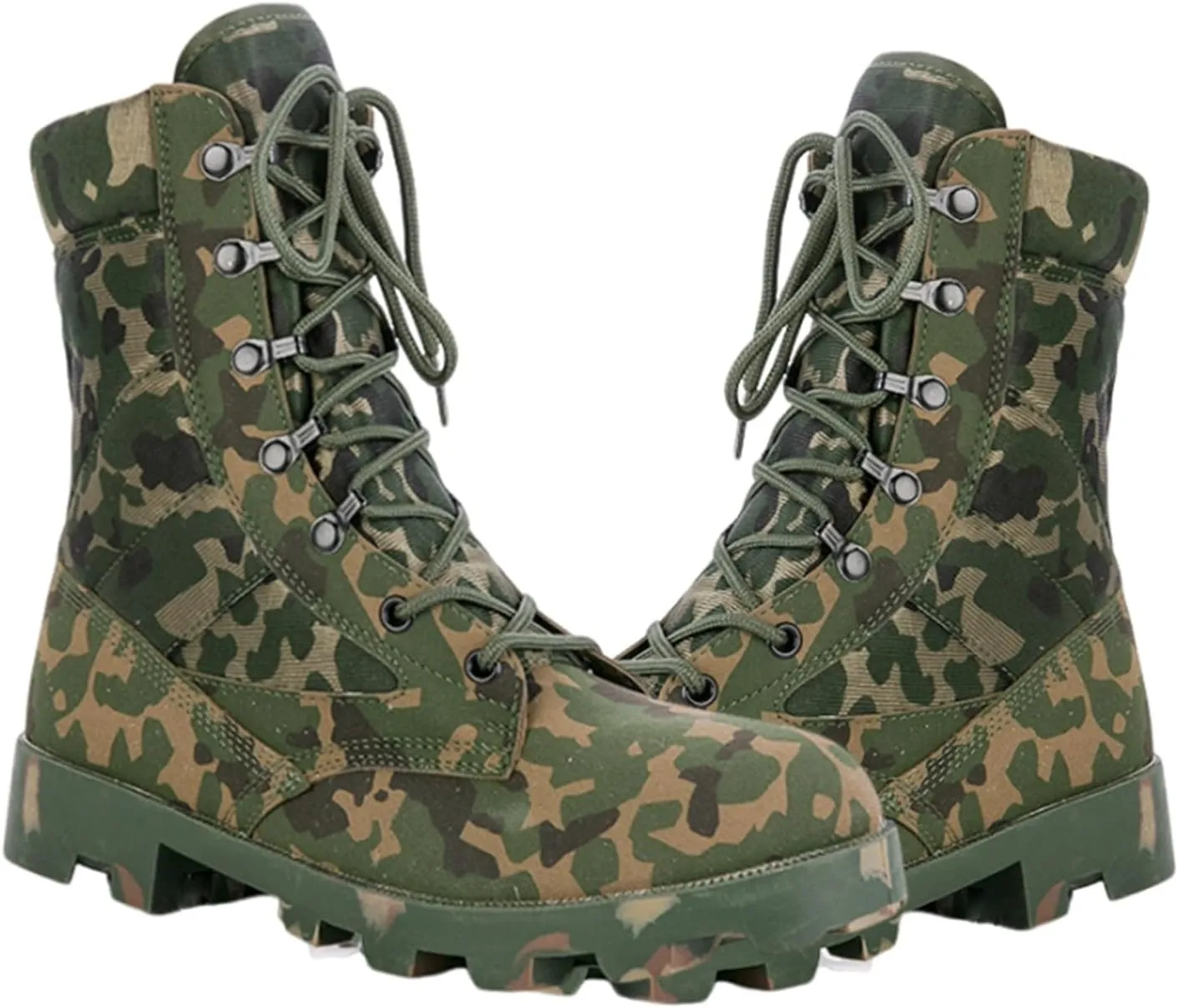 Wygwlg Mens Military Tactical Work Boots Wide, Men's Lightweight Non Slip High Top Lace up Breathable Army Camouflage Boots, Army Hunting Jungle Hiking Boots, for Camping Hiking Work Combat