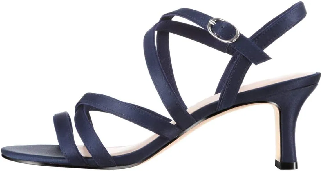 XYD Prom Strappy Open Toe Summer Sandals Low heel Slingbacks Ankle Strap Casual Shoes for Women
